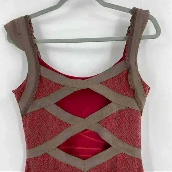 Free People Cross My Heart Bodycon Mini Dress Sz M - Picture 9 of 12
